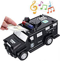 Детская машина сейф-копилка Hummer Cach Truck с кодовым замком и купюроприемником для бумажных денег и монет.