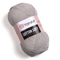 Турецкая летняя пряжа для вязания YarnArt Cotton Soft (котон софт) тонкий полухлопок - 49 светло-серый