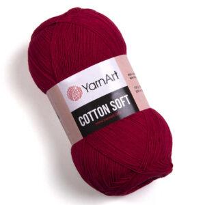 Турецька річна пряжа для в'язання YarnArt Soft Cotton (котон софт) тонкий полухлопок - 51 темно-червоний