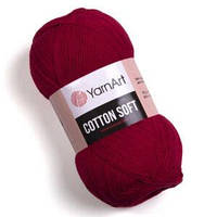 Турецкая летняя пряжа для вязания YarnArt Cotton Soft (котон софт) тонкий полухлопок - 51 темно-красный