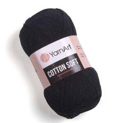 Турецька річна пряжа для в'язання YarnArt Soft Cotton (котон софт) тонкий полухлопок - 53 чорний