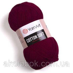 Турецька річна пряжа для в'язання YarnArt Soft Cotton (котон софт) тонкий полухлопок - 66 бордо