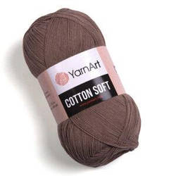 Турецька річна пряжа для в'язання YarnArt Soft Cotton (котон софт) тонкий полухлопок - 71 світло - коричневі