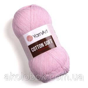 Турецька річна пряжа для в'язання YarnArt Soft Cotton (котон софт) тонкий полухлопок - 74 світло-рожевий