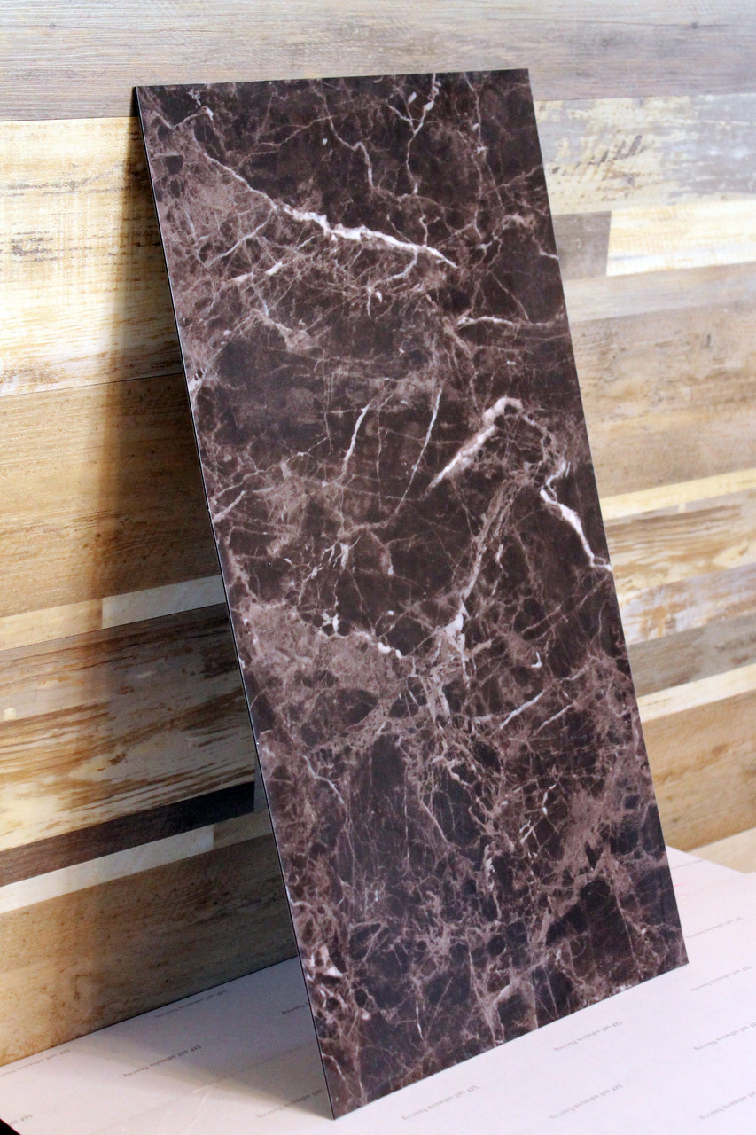 Виниловая плитка ПВХ Темный мрамор каменный самоклеющаяся глянец плитка для стен водостойкая поштучно (109-ГЛ) - фото 4 - id-p1482507347