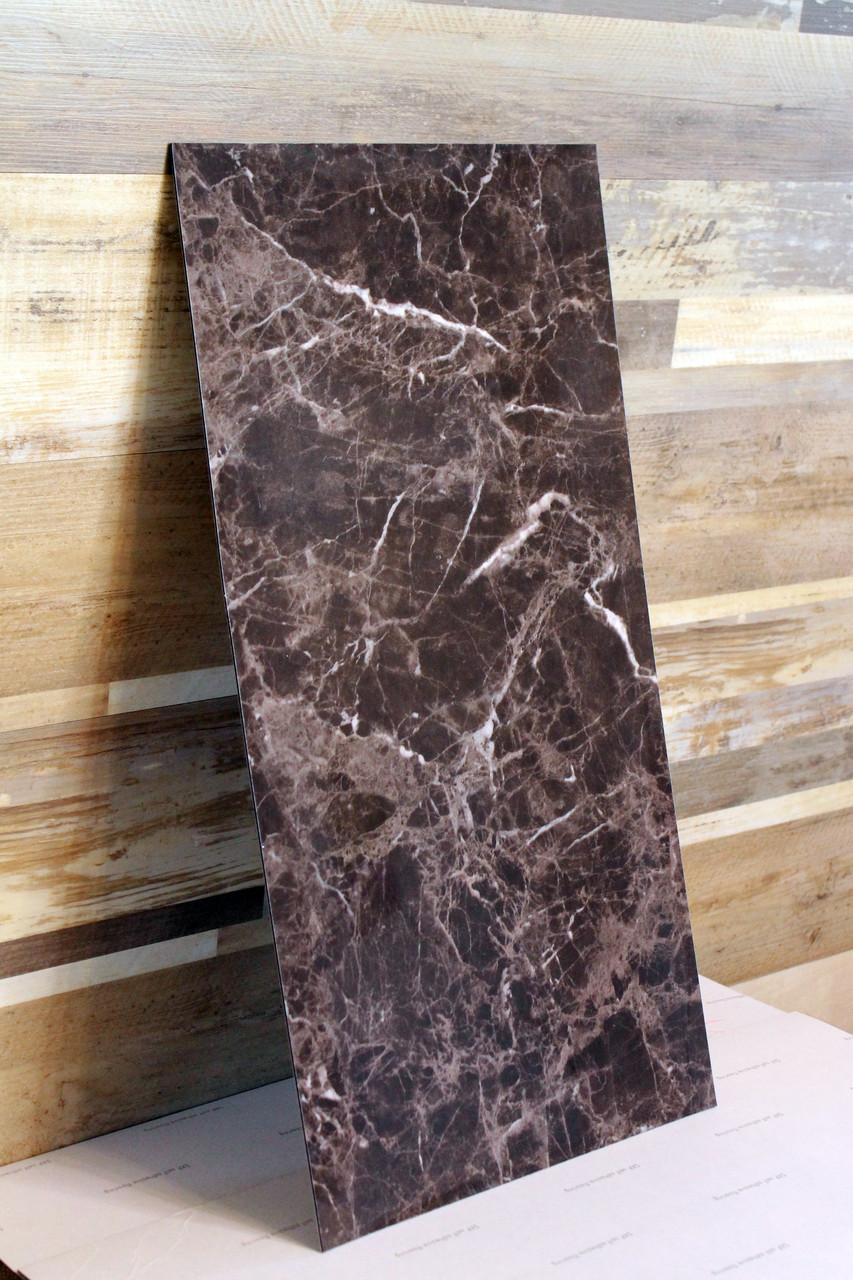 Виниловая плитка ПВХ Темный мрамор каменный самоклеющаяся глянец плитка для стен водостойкая поштучно (109-ГЛ) - фото 5 - id-p1482507347