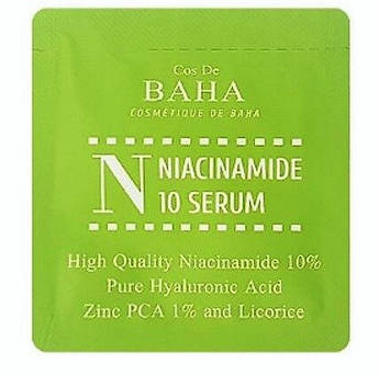Протизапальна сироватка для жирної шкіри Cos De Baha N Niacinamide Serum 10 пробник 1,5 мл