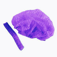 Одноразовая шапочка 100шт фиолетовая на 2 резинки