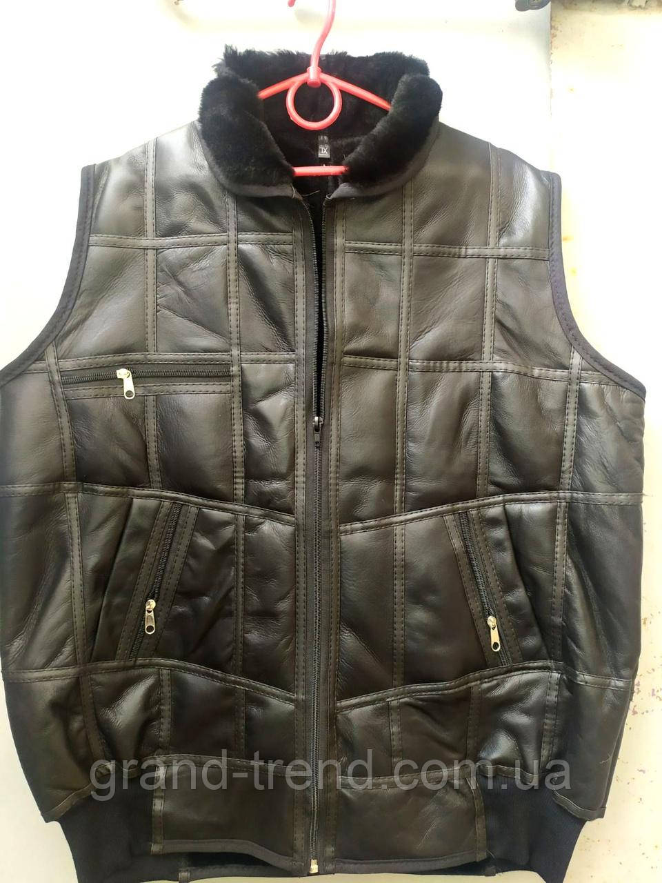 Жилетка Мужская Из Кожи на Цигейке Натуральная — Купить Недорого на ...