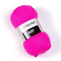 Турецкая пряжа для вязания YarnArt Baby(беби) детский яркий акрил -174 ярко- розовый