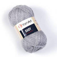 Турецкая пряжа для вязания YarnArt Baby(беби) детский яркий акрил -195 серый