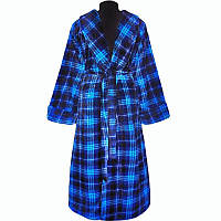 Халат махровый мужской клетка 44-46 синий (503)