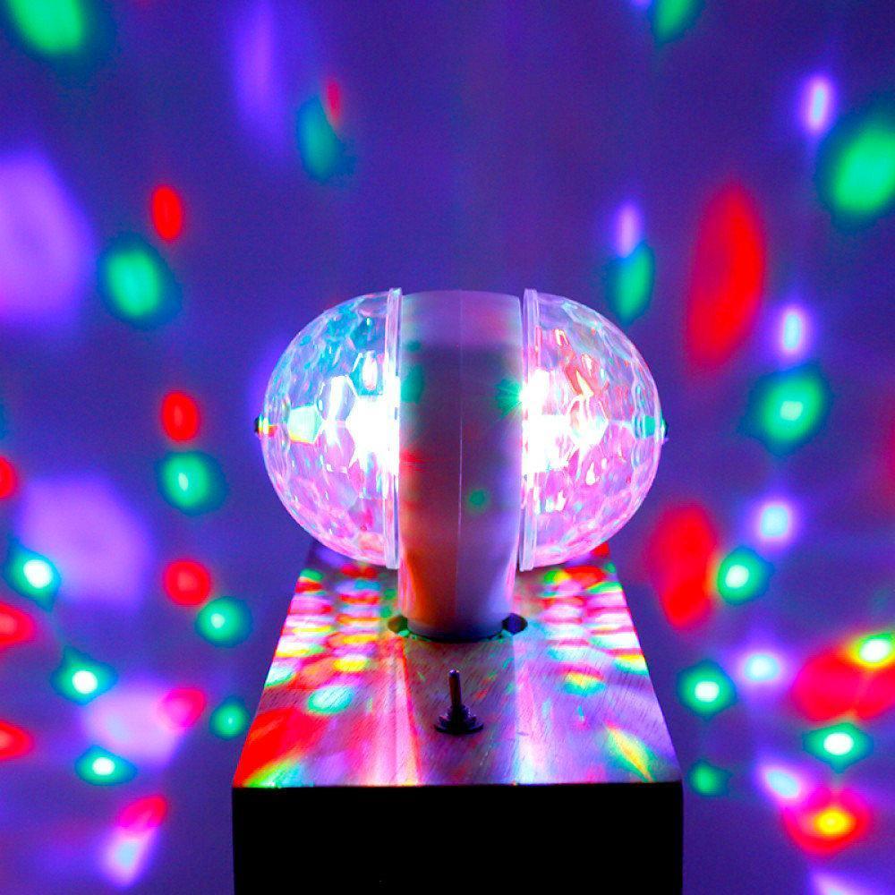 Дисколампа світлодіодна подвійна LED Magic Ball Light, що обертається
