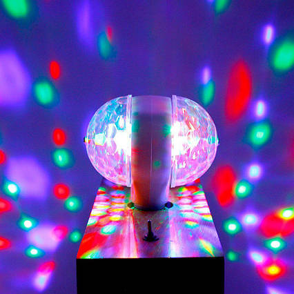 Дисколампа світлодіодна подвійна LED Magic Ball Light, що обертається, фото 2