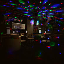 Дисколампа подвійна обертова Led Magic Ball Light диско куля для вечірок, фото 3