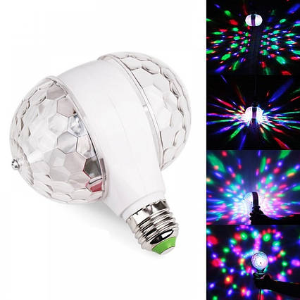 Дисколампа подвійна обертова Led Magic Ball Light диско куля для вечірок, фото 2