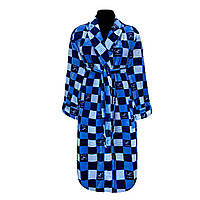 Халат махровый мужской клетка 44-46 синий (917)