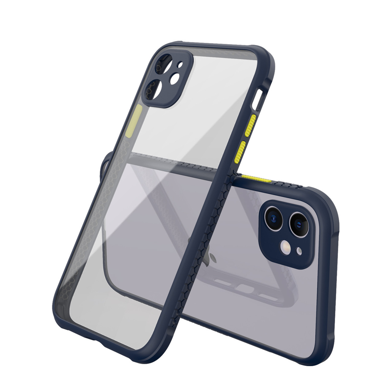 Протиударний чохол для iPhone 12 mini синій прозорий бампер-захист камери
