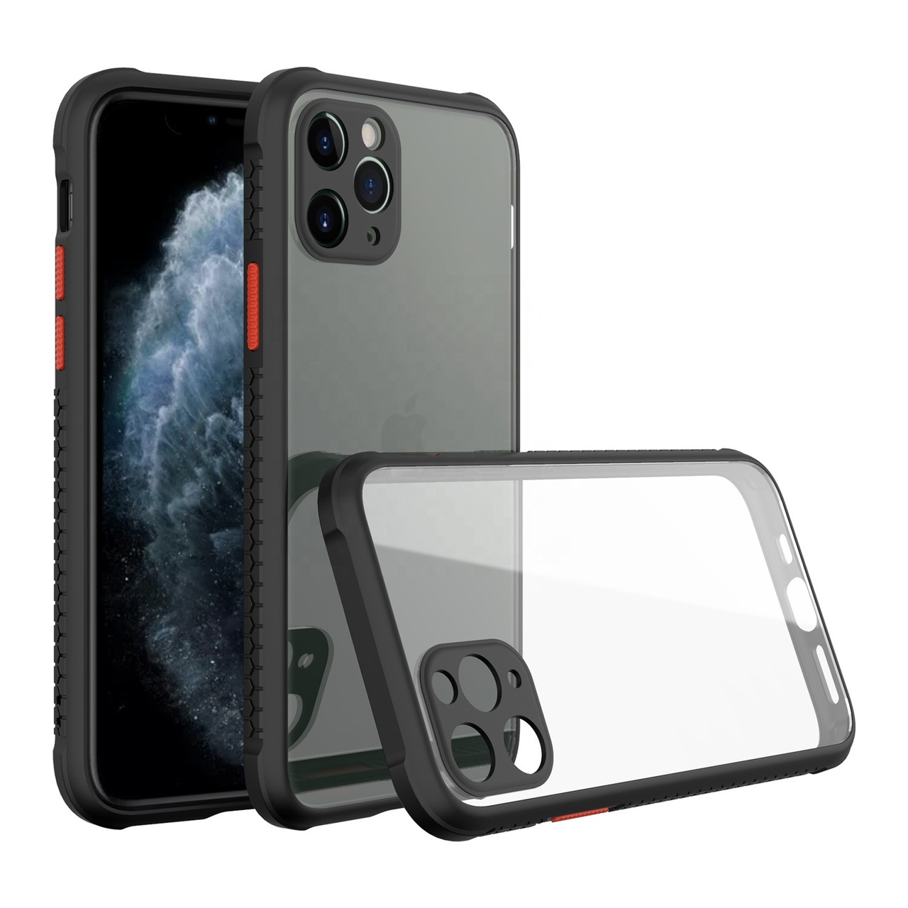 Протиударний чохол для iPhone 11 Pro чорний прозорий бампер-захист камери
