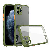 Протиударний чохол для iPhone 13 Pro хакі прозорий бампер-захист камери