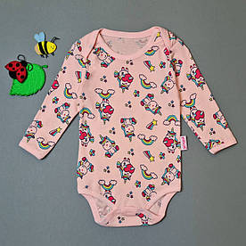 Боді "Єдинороги" з довгим рукавом для дівчинки. 86 см