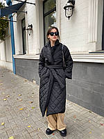 Куртка Пальто женское стеганое на запах беж хаки чёрный S M L XL 2XL 3XL