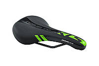 Сідло велосипедне комфортне KLS  Driveline 17 чорно зелене