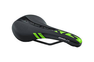 Сідло велосипедне комфортне KLS  Driveline 17 чорно зелене