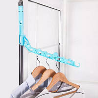 Вішалка органайзер для одягу підвісна складана. Блакитна