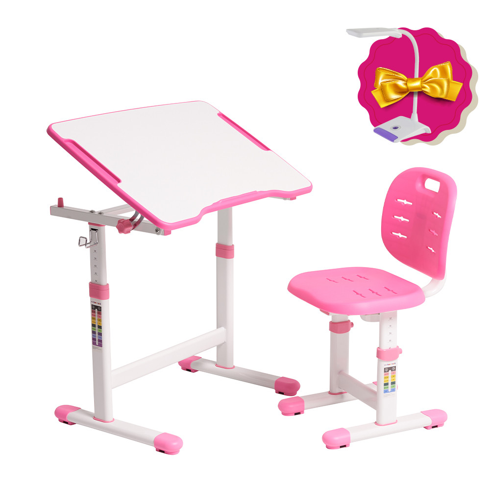Комплект парта + стілець трансформери Omino Pink FunDesk