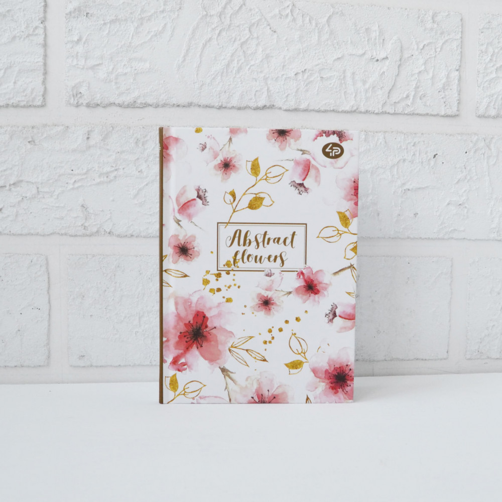 Блокнот А6 з білими аркушами Profi Abstract flowers white 96 сторінок арт. 902514, фото 1