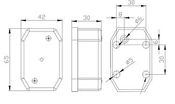 Ліхтар габаритний Fristom FT-001 C I LED червоний зі світловідбивачем кронштейном і проводом, фото 4