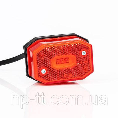 Ліхтар габаритний Fristom FT-001 C LED червоний зі світловідбивачем і проводом, фото 1