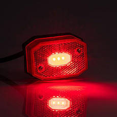 Ліхтар габаритний Fristom FT-001 C LED червоний зі світловідбивачем і проводом, фото 3