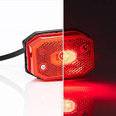 Ліхтар габаритний Fristom FT-001 C LED червоний зі світловідбивачем і проводом, фото 2