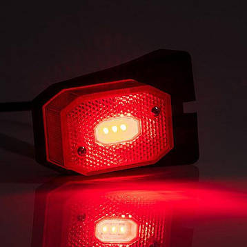 Ліхтар габаритний Fristom FT-001 C I LED червоний зі світловідбивачем кронштейном і проводом, фото 2