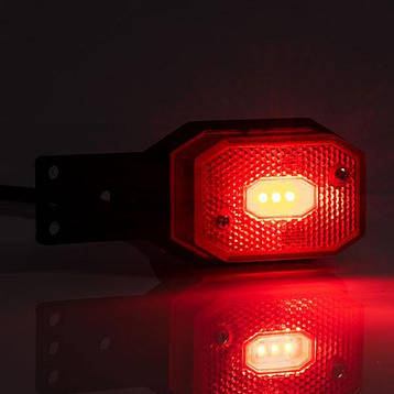 Ліхтар габаритний Fristom FT-001 C II LED червоний зі світловідбивачем кронштейном і проводом, фото 2