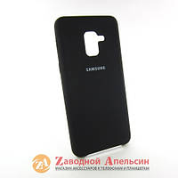 Samsung A8 A530 чехол микрофибра Silicone Cover black