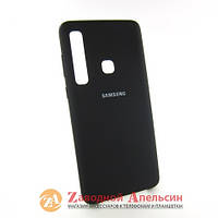 Samsung A9 2018 чехол микрофибра Silicone cover black