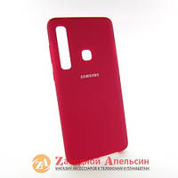 Samsung A9 2018 чехол микрофибра Silicone cover marsala