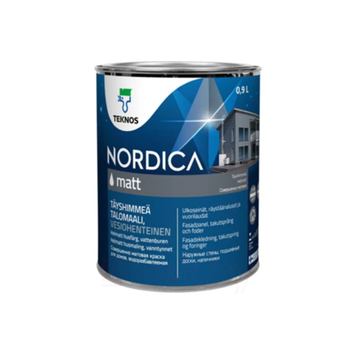 Фасадна фарба для дерева Teknos Nordica Matt 0.9 л