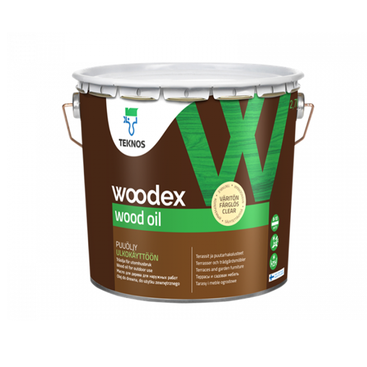 Олія для дерева Teknos Woodex Wood Oil 2.7 л, фото 1