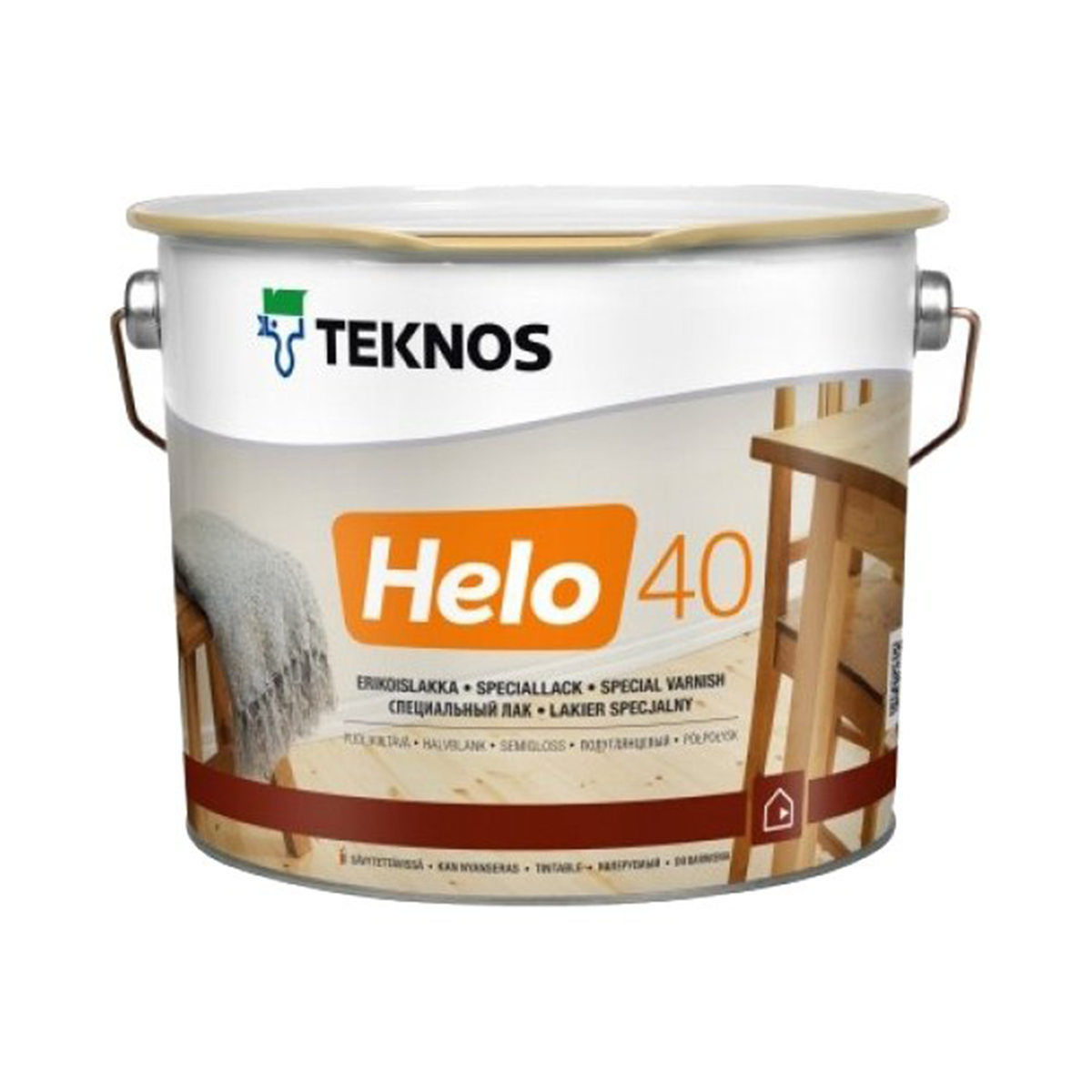 Лак для паркету Teknos Helo Aqua 40 напівглянцевий 2.7 л