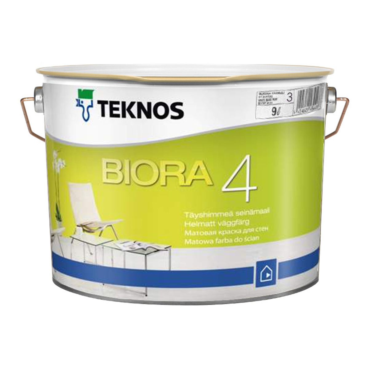 Матова акрилатна фарба Teknos Biora 4 9л База С