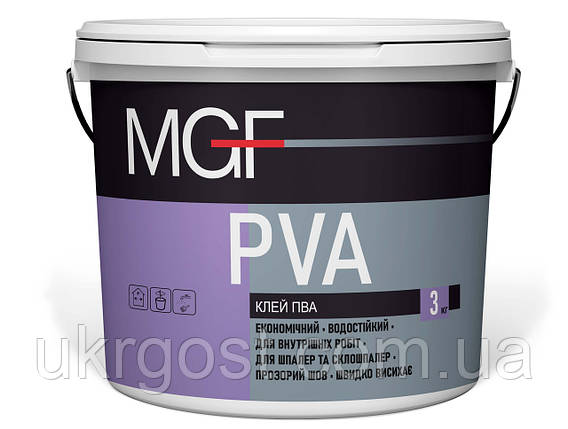 Клей ПВА водостійкий MGF 3 кг, фото 1