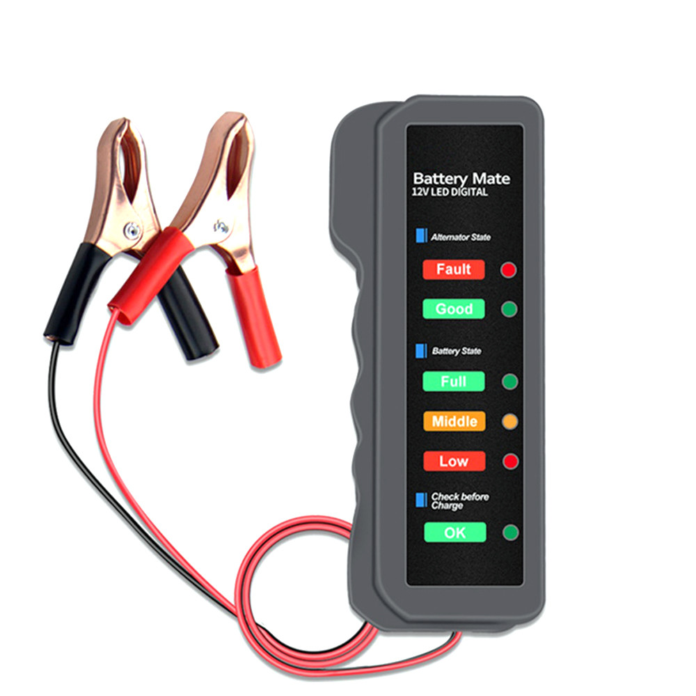 Тестер для акумуляторних батарей BM-310 + крокодили, 12 V, LED
