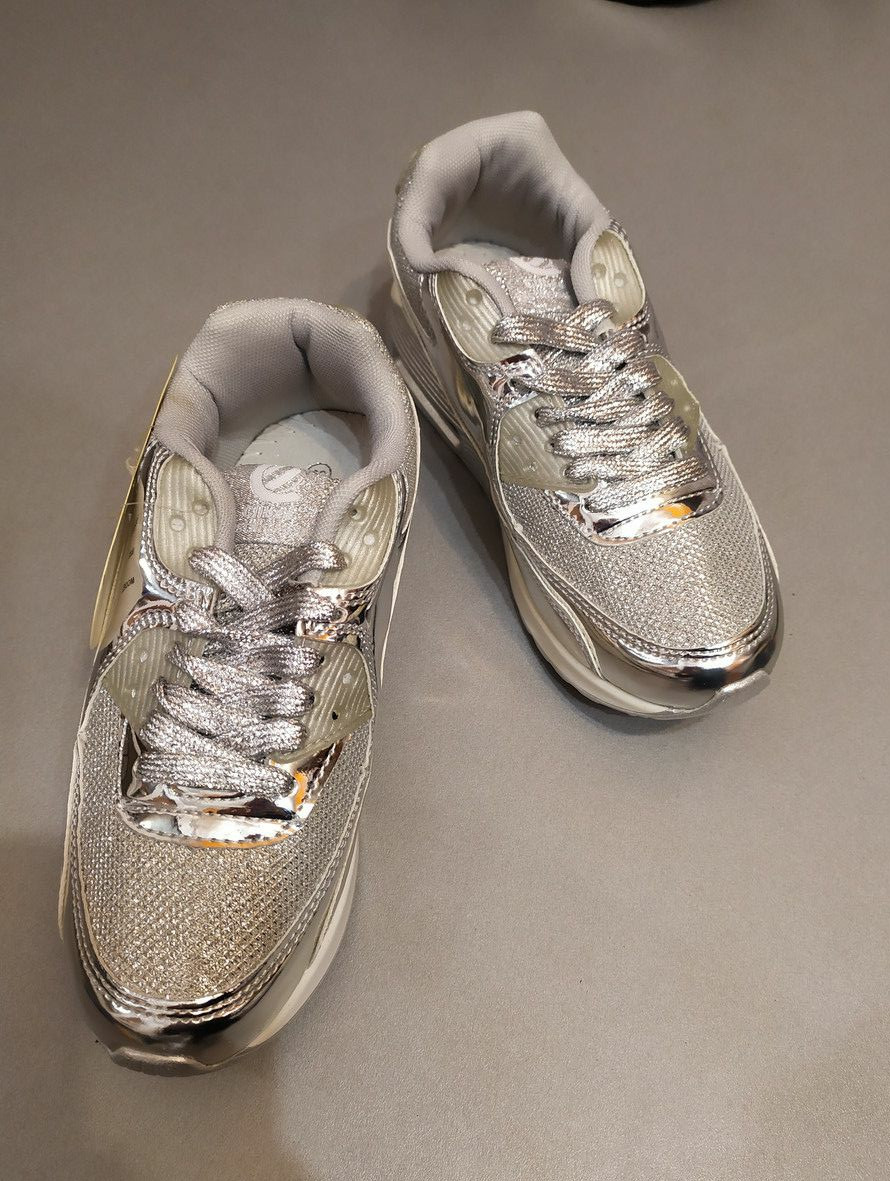 Красивые кроссовки для девочки подростка, черные серебрянные, Польша ...