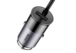 Адаптер автомобільний BASEUS CCTON-0G 4USB, 5.5 A, сірий, фото 4