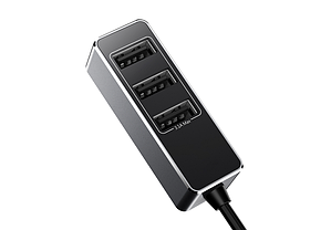 Адаптер автомобільний BASEUS CCTON-0G 4USB, 5.5 A, сірий, фото 5