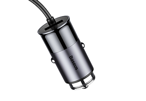 Адаптер автомобільний BASEUS CCTON-0G 4USB, 5.5 A, сірий, фото 6